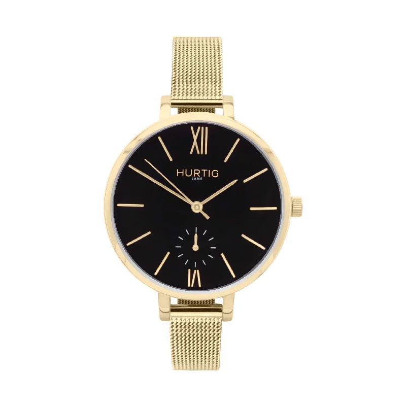 Crafted band watches-Amalfi Petite Stainless Steel Watch Gold, Black & Gold