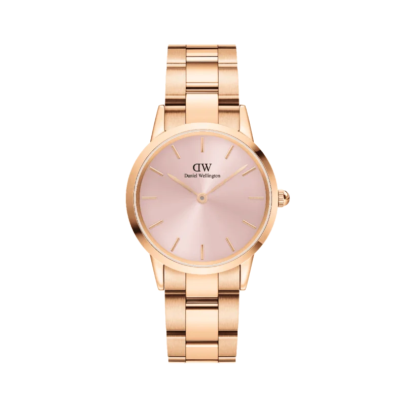 Pure leather watches-Daniel Wellington Iconic Link 32mm Light Pink Dial Watch DW00100369