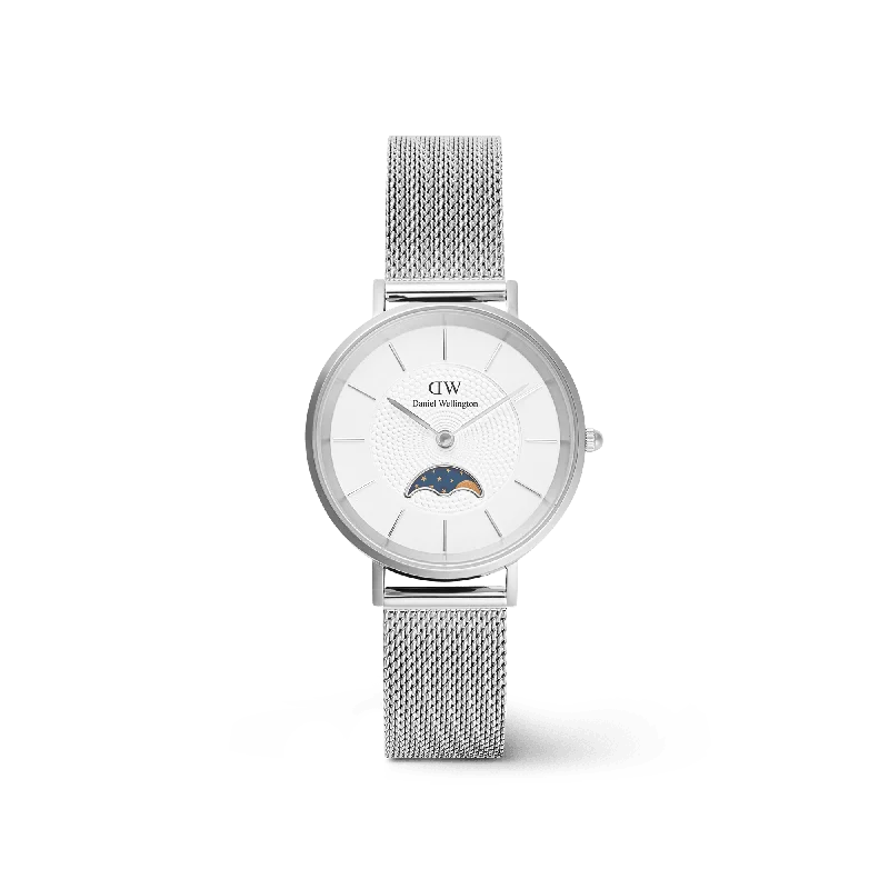 Shiny gold watches-Daniel Wellington Petite Lune Sterling Watch