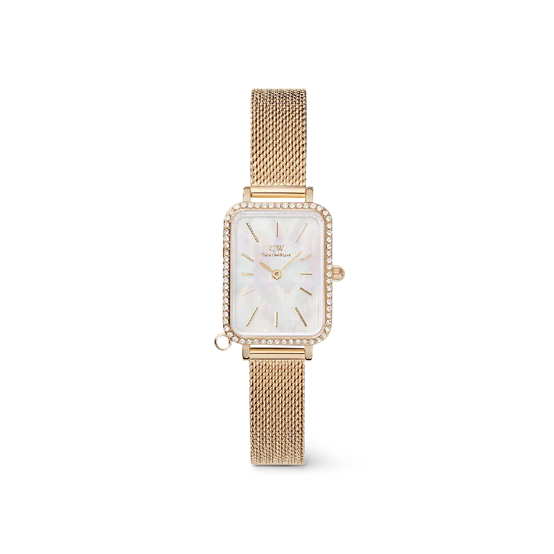 Wide analog watches-Daniel Wellington Quadro Crystal Zodiac Evergold Watch