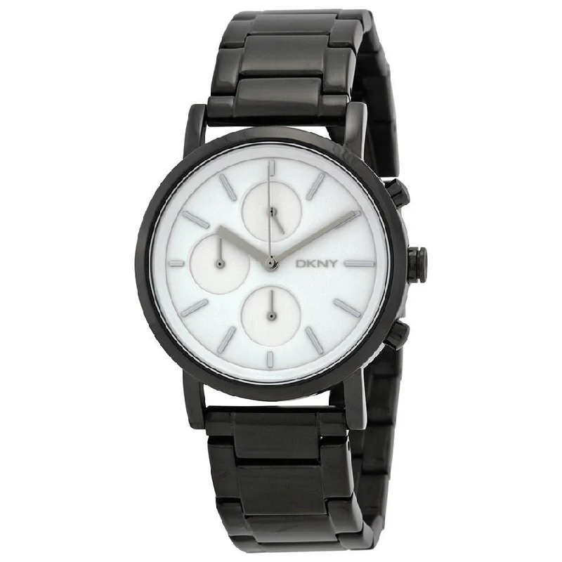 Diamond rim watches-DKNY Women's NY2149 Soho Chronograph Black Stainless Steel Watch