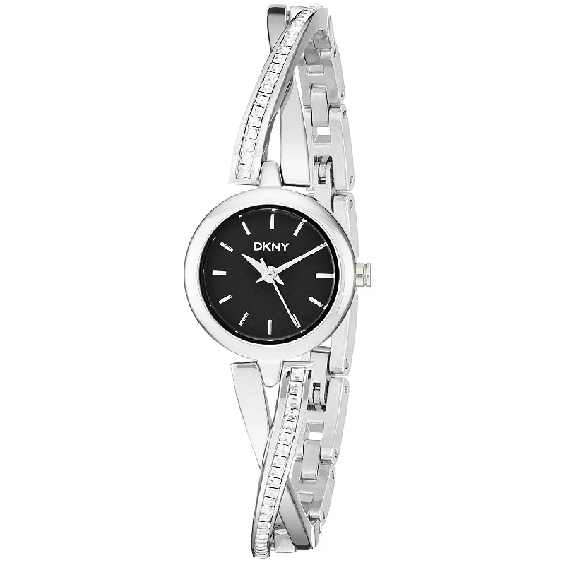 Pure silver watches-DKNY Women's NY2174 Crosswalk Crystal Stainless Steel Watch