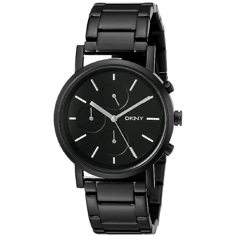 Rustic style watches-DKNY Women's NY2276 Soho Chronograph Black Stainless Steel Watch