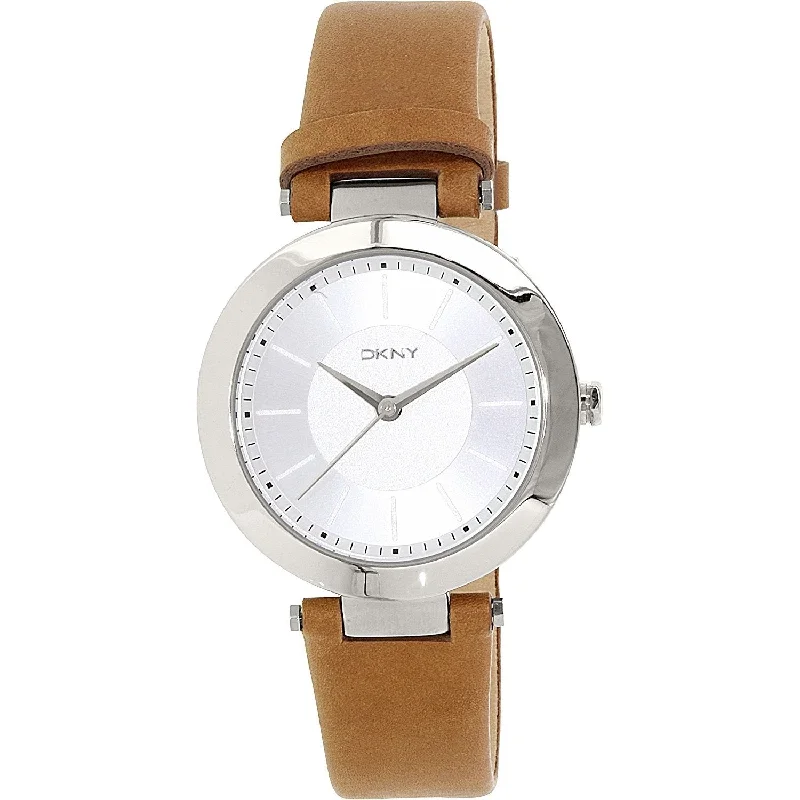 Poppy dial watches-DKNY Women's NY2293 Stanhope Brown Leather Watch