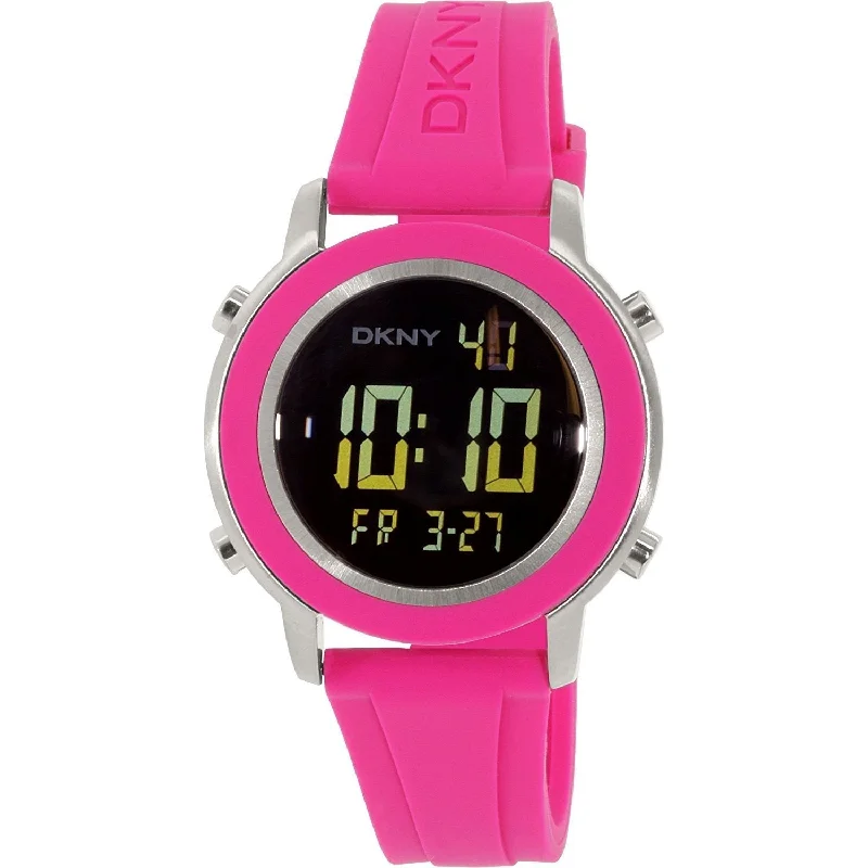 Soft canvas watches-DKNY Women's NY2324 Tompkins Pink Rubber Watch