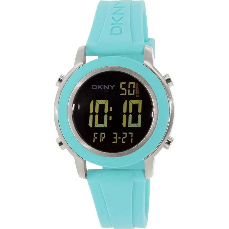 Digital sport watches-DKNY Women's NY2326 Tompkins Blue Rubber Watch