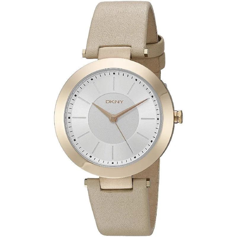 Lily face watches-DKNY Women's NY2459 Stanhope Beige Leather Watch