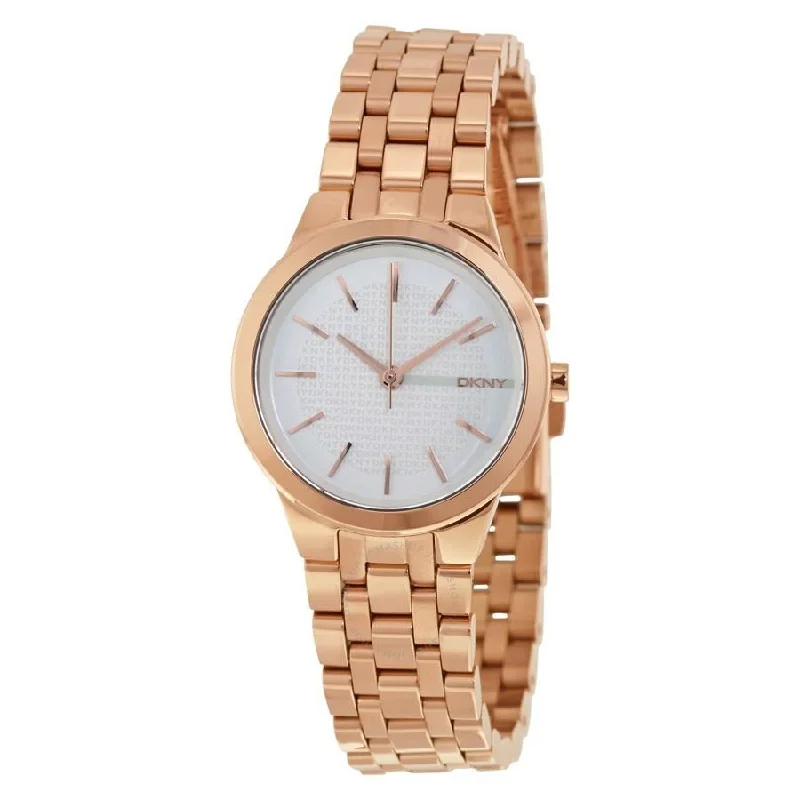 Bold bezel watches-DKNY Women's NY2492 Park Slope Rose-Tone Stainless Steel Watch