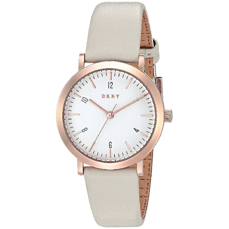 Handmade band watches-DKNY Women's NY2514 Minetta Grey Leather Watch