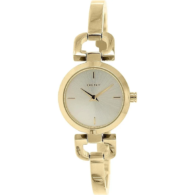 Wide strap watches-DKNY Women's NY8543 Reade Gold-Tone Stainless Steel Watch