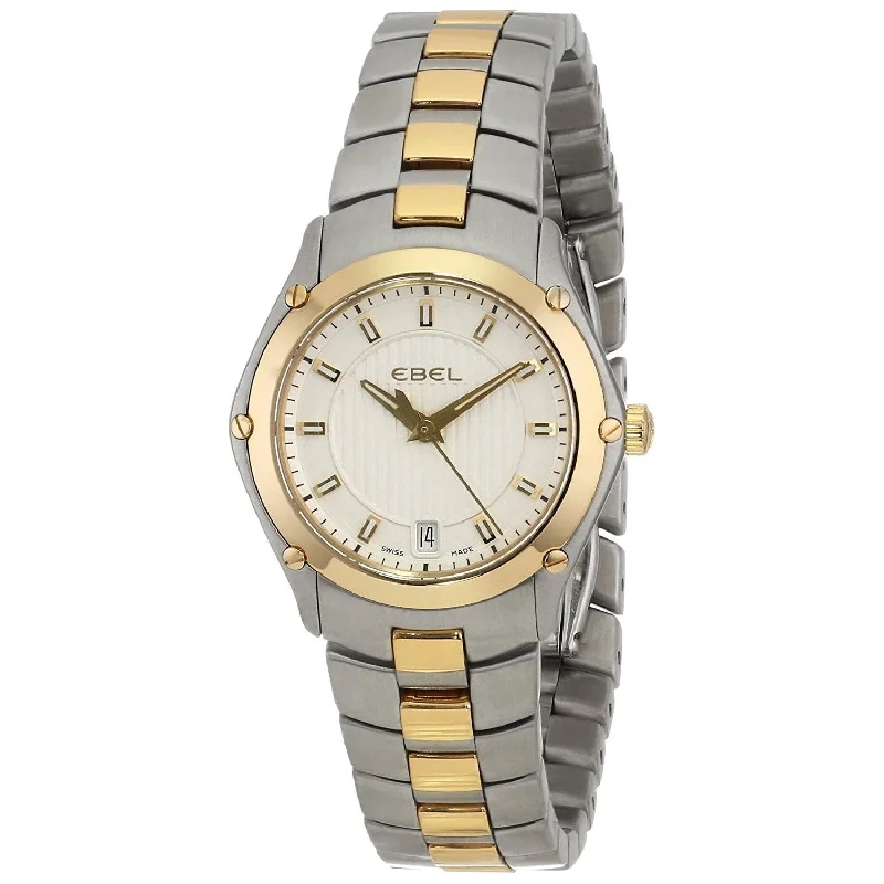 Crafted band watches-Ebel Women's 1216028 Sport 18kt Yellow Gold Two-Tone Stainless Steel Watch