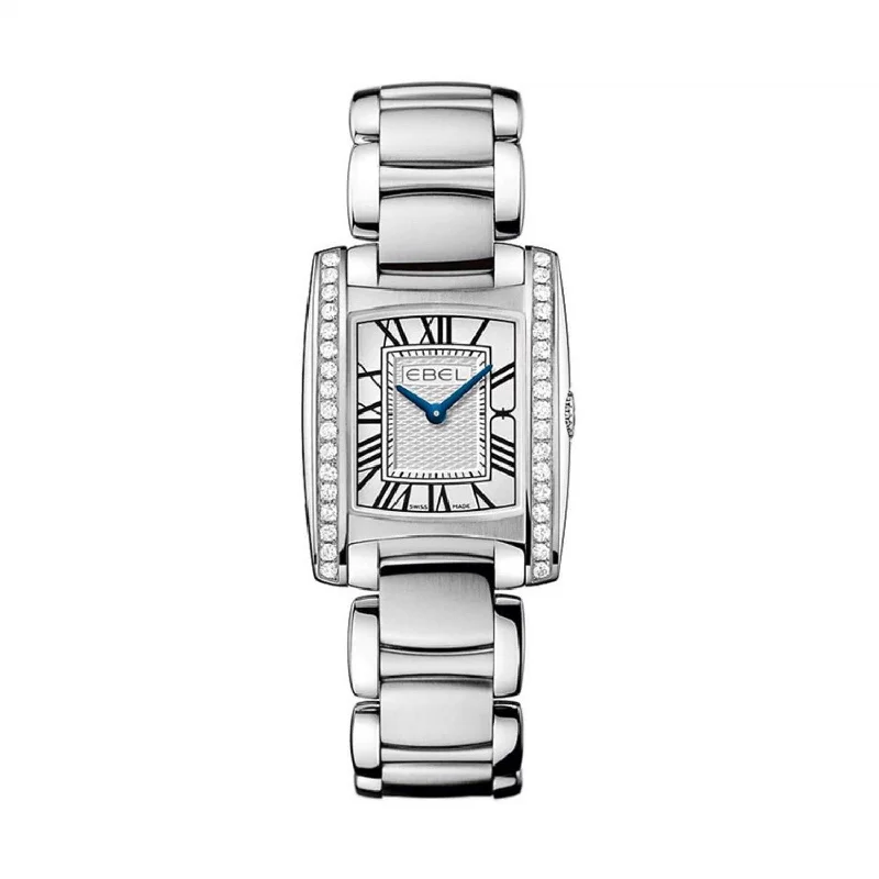 Dual-tone band watches-Ebel Women's 1216068 Brasilia Mini Diamond Stainless Steel Watch