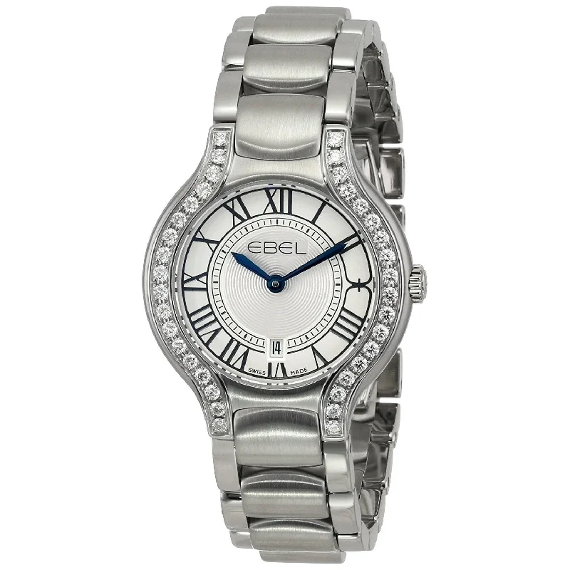 Pure leather watches-Ebel Women's 1216069 Beluga Diamond Stainless Steel Watch