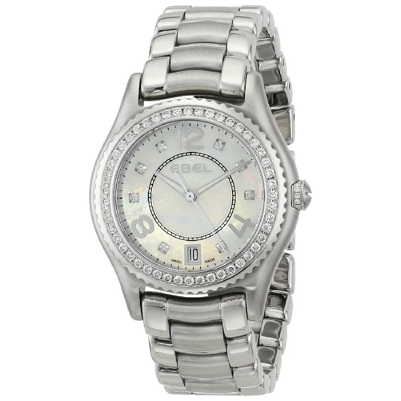 Bold bezel watches-Ebel Women's 1216110 X-1 Diamond Stainless Steel Watch