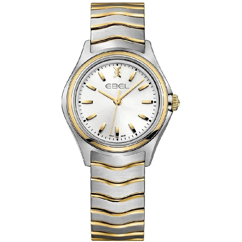 Fine analog watches-Ebel Women's 1216195 Wave 18kt Yellow Gold Two-Tone Stainless Steel Watch