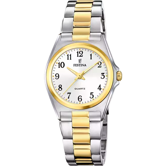 Rustic round watches-Festina Women's Elegance Stainless Steel Watch with White Dial F20556/1