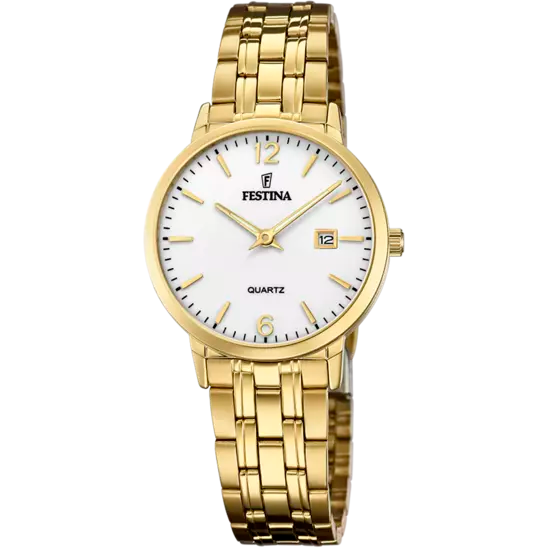 Daily pure watches-Festina Elegance Stainless Steel Women's Watch with White Dial F20514/2