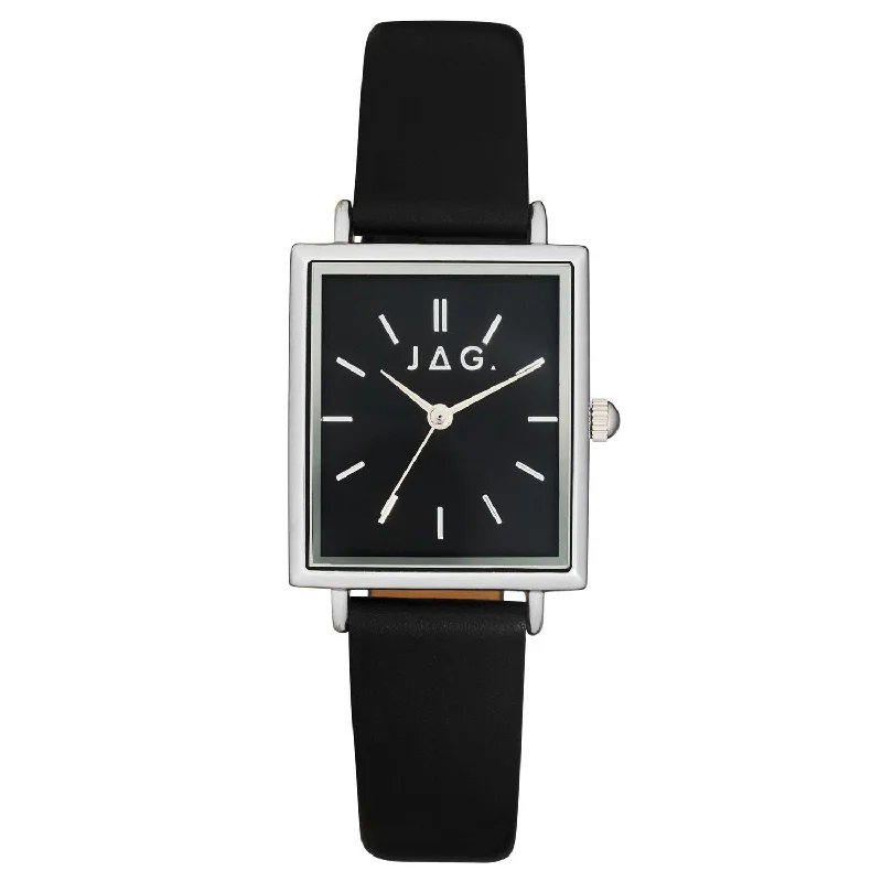 Fine slim watches-Jag Airlie Black Dial 24X27mm Watch J2663