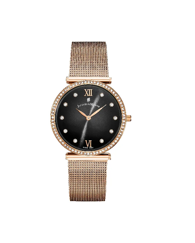 Vivid face watches-JDM Cocktail Rose Gold Black Watch