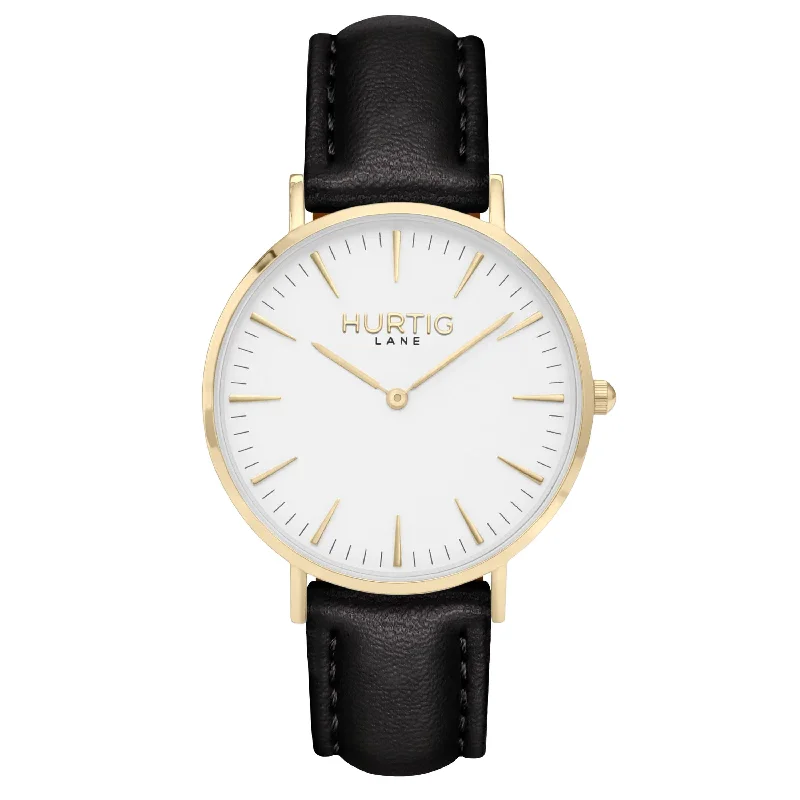 Rustic style watches-Mykonos CACTUS Leather Watch Gold, White & Black