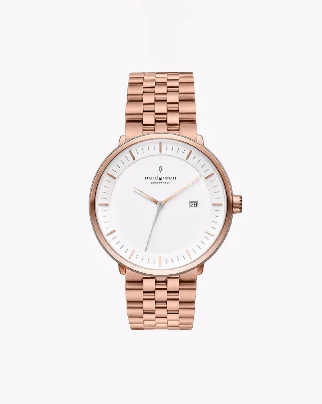 Topaz dial watches-Nordgreen Women's Philosopher 36mm Rose Gold Watch