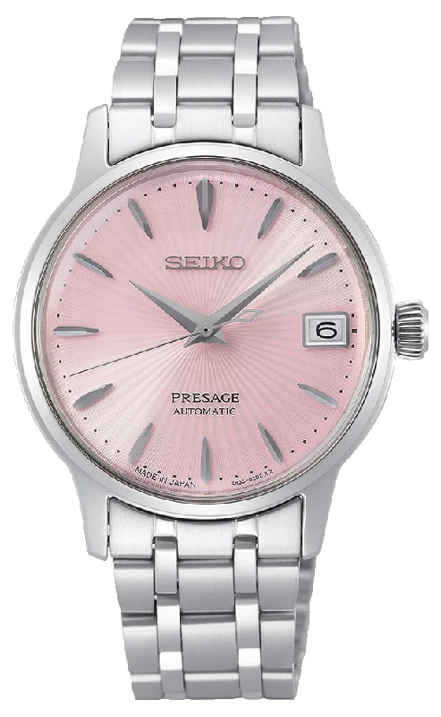 Pink gold strap watches-Seiko Presage Cocktail Cosmopolitan Watch SRP839J